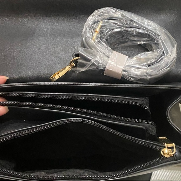 NWT MARC NEW YORK ANDREW MARC BRIEFCASE BAG IN BLACK & GOLD HARDWARE - Picture 9 of 9